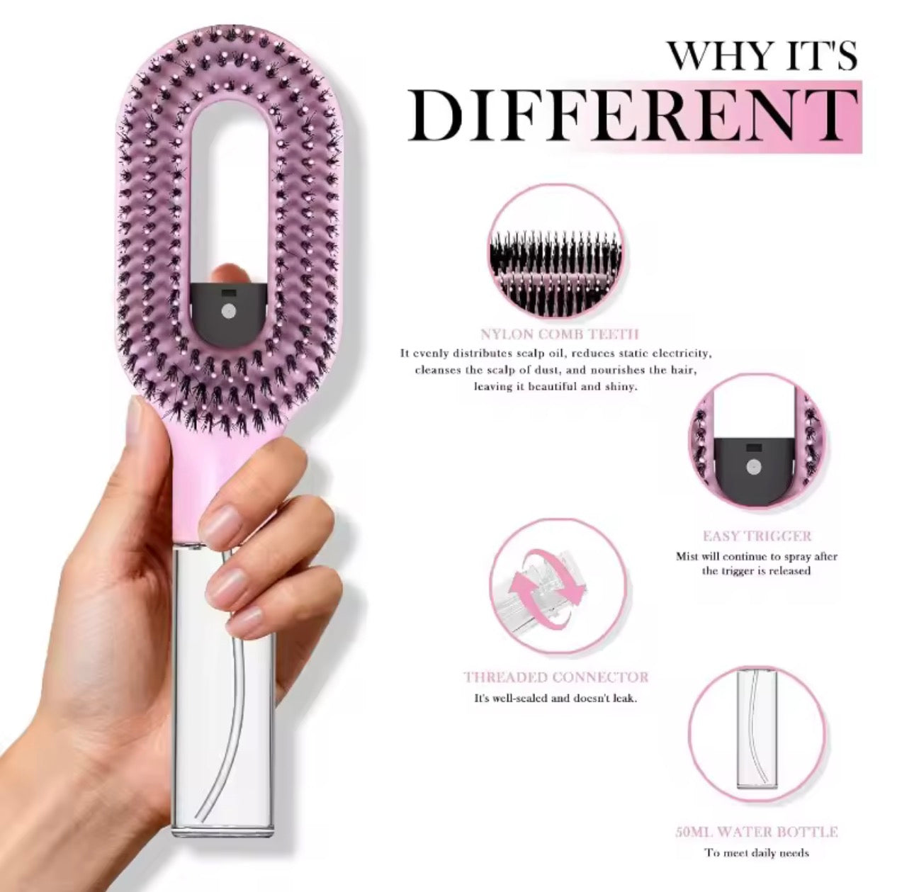 Spazzola Districante Antinodi – Zero Strappi, Capelli Lisci e Lucenti