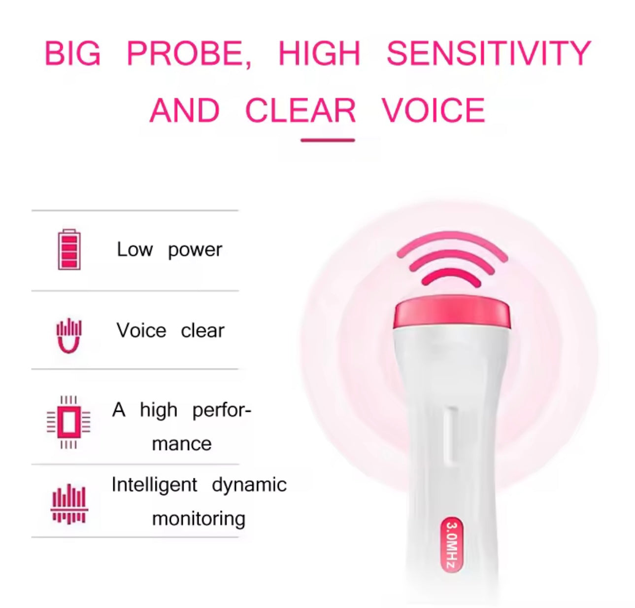 Doppler Fetale – Rilevatore di Battito per Gravidanza con Audio in Tempo Reale