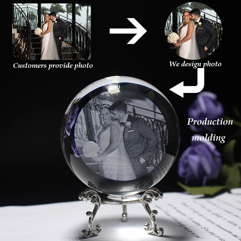 Sfera in Cristallo Personalizzata con foto